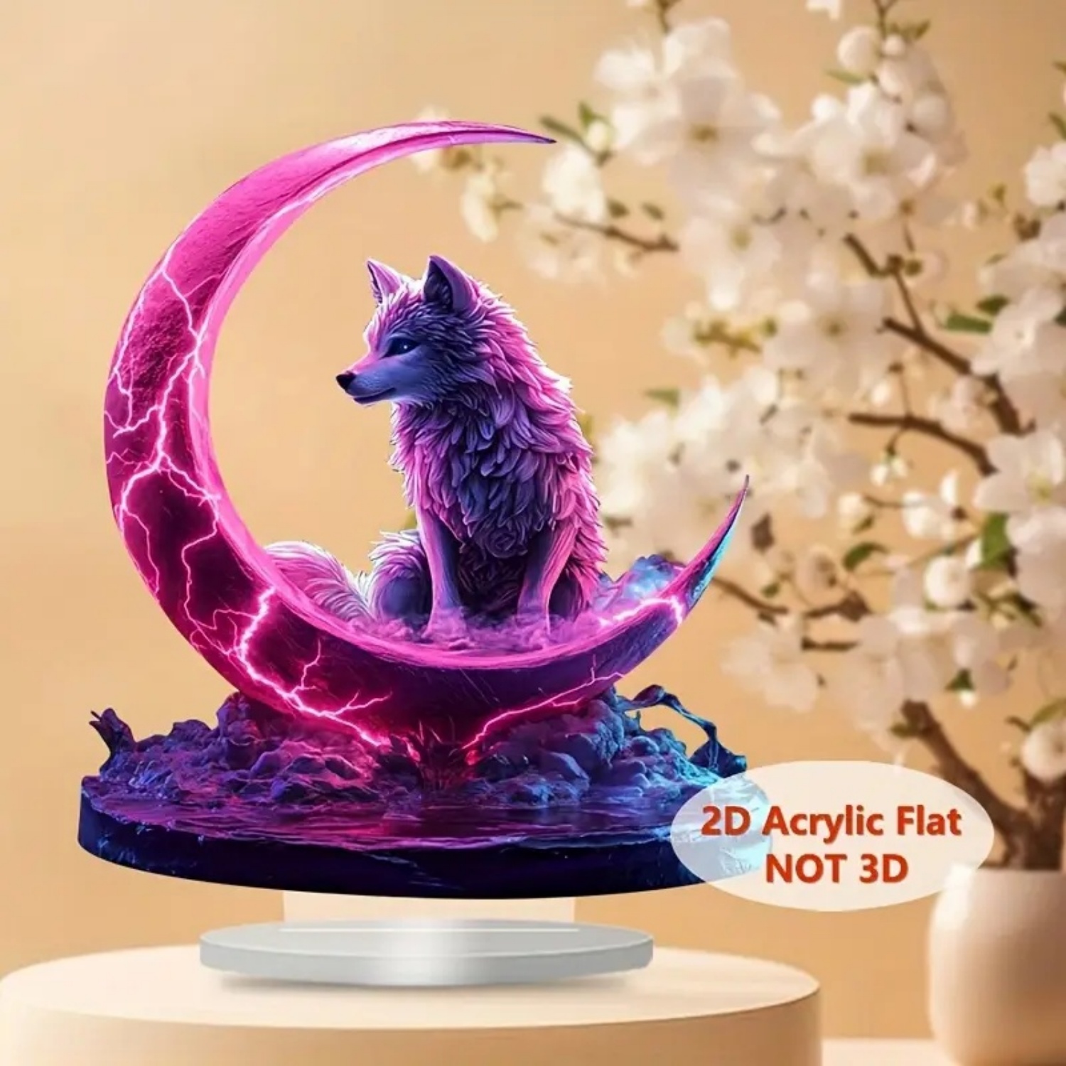 Flame Wolf Statue,2D Flat Acry – Display Case Acrylic recenzja i cena