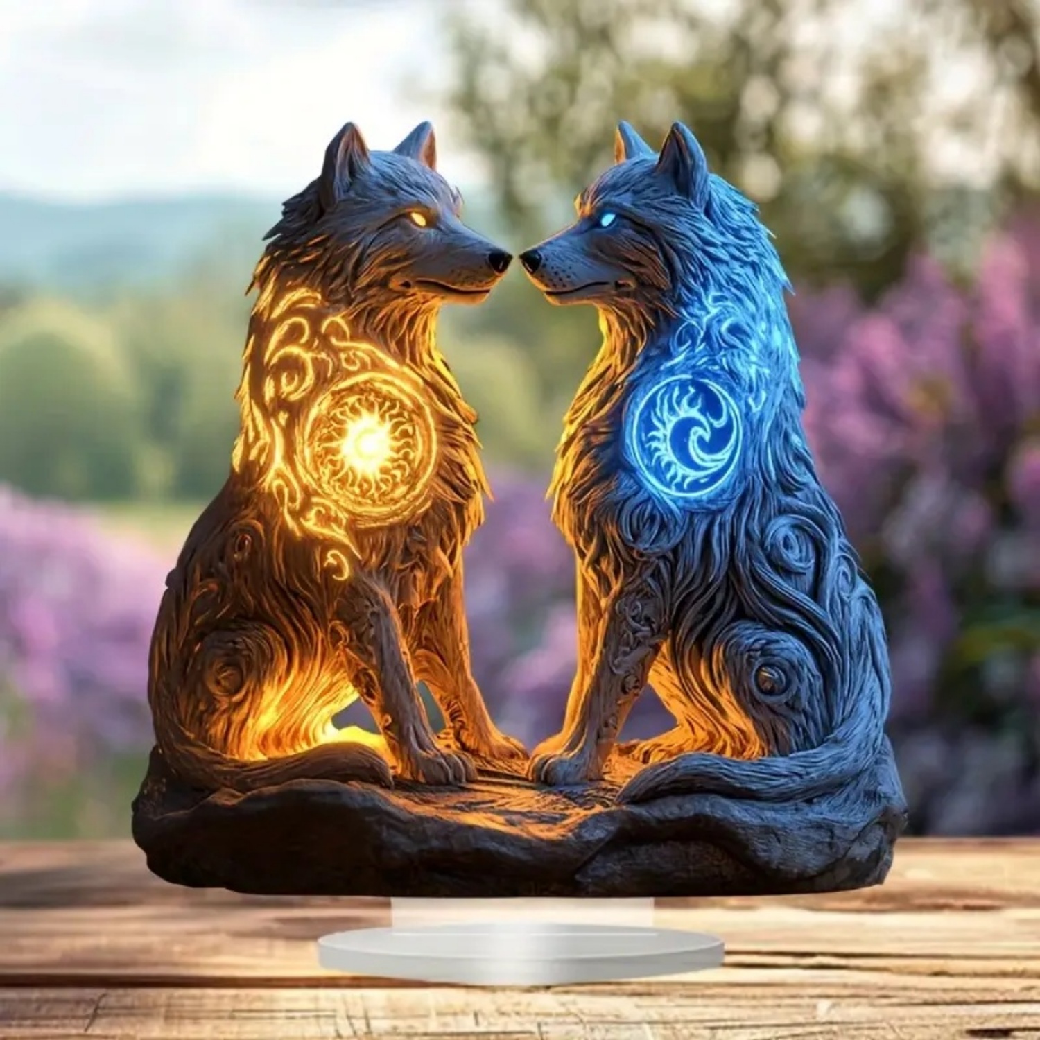Flame Wolf Statue,2D Flat Acry – Display Case Acrylic recenzja i cena