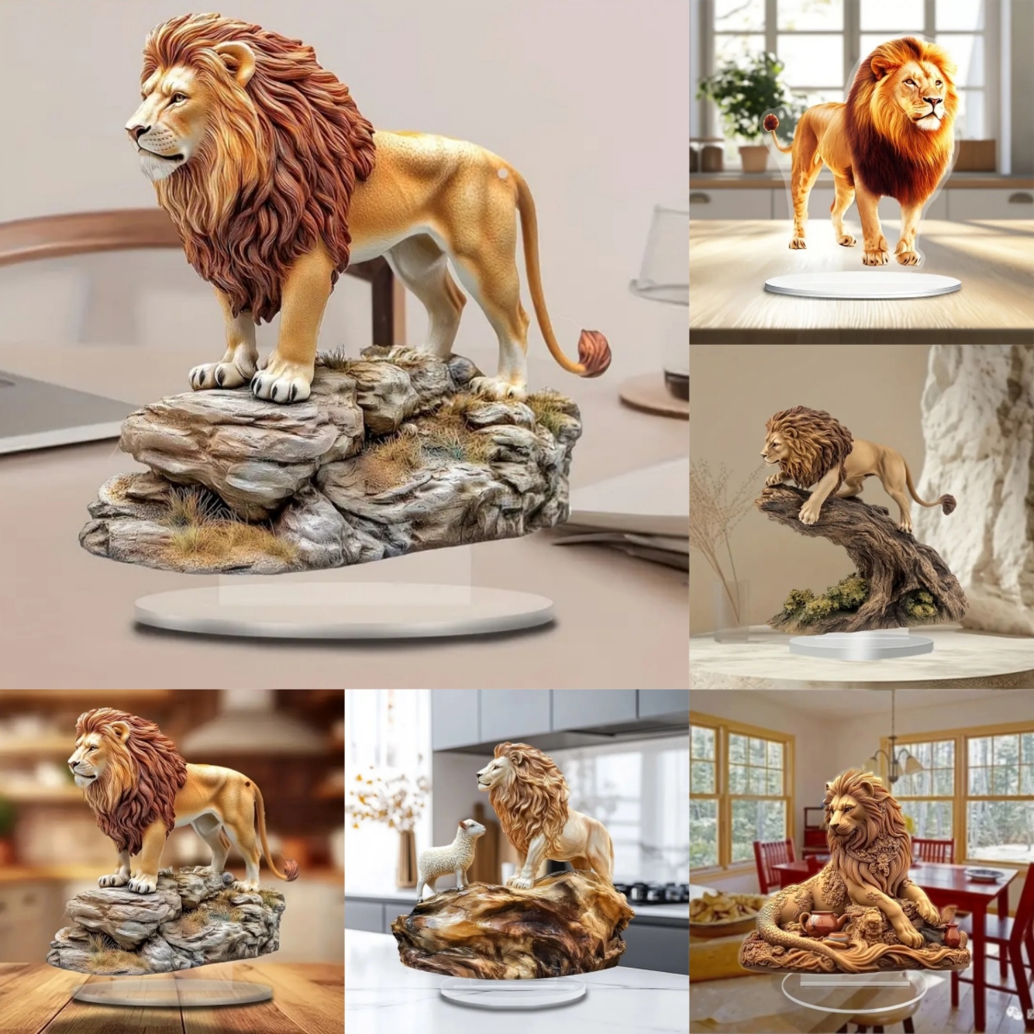 Male Lion Statue,2D Flat Anima – Display Case Acrylic recenzja i cena
