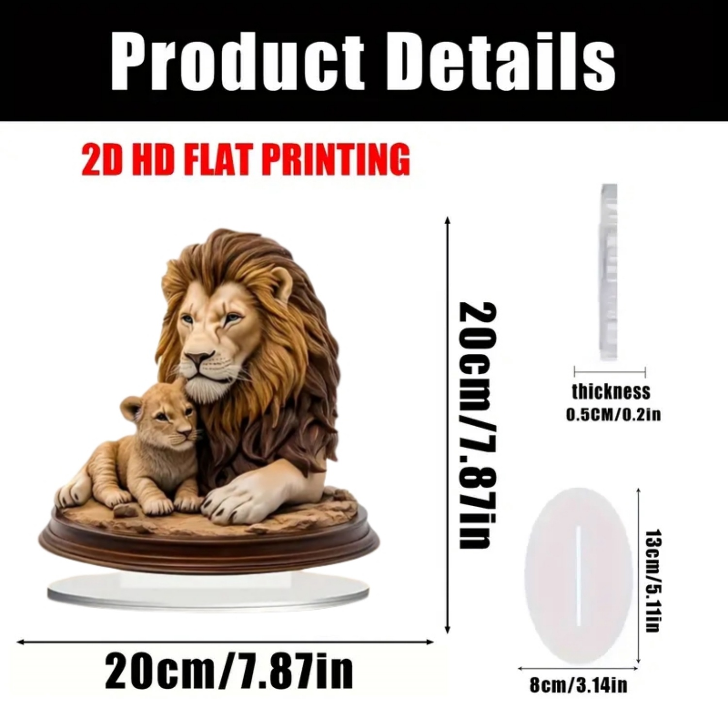 Male Lion Statue,2D Flat Anima – Display Case Acrylic recenzja i cena