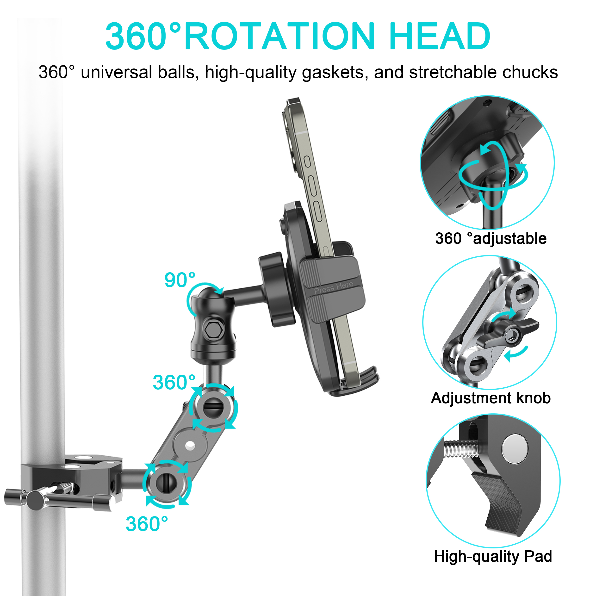 Phone Holder with Super Clamp  – Pop Display Shelf recenzja i cena