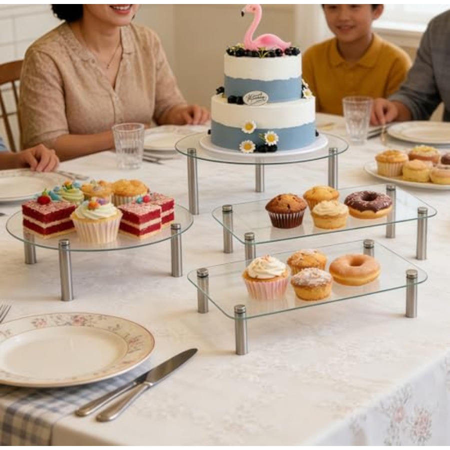 Tempered Glass Cake Stands Set – Display Risers Set recenzja i cena