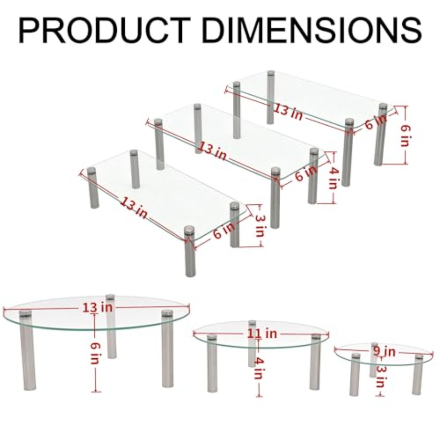 Tempered Glass Cake Stands Set – Display Risers Set recenzja i cena